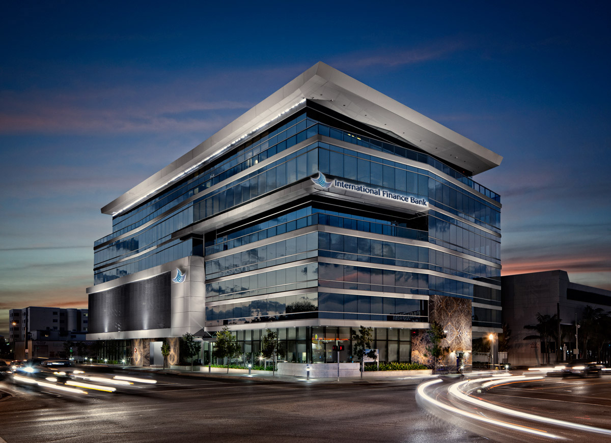 IFB Bank Exterior at night